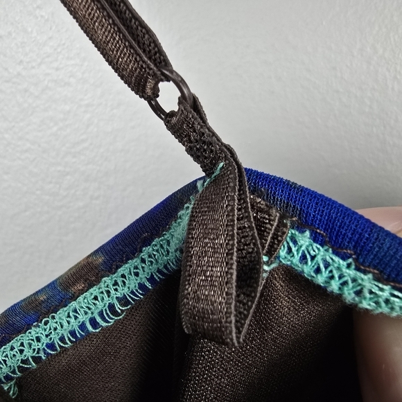 RUBY ROX Vintage Y2K Slinky Babydoll Dress Blue Green Womens Sz L Fairy Grunge - Picture 13 of 15